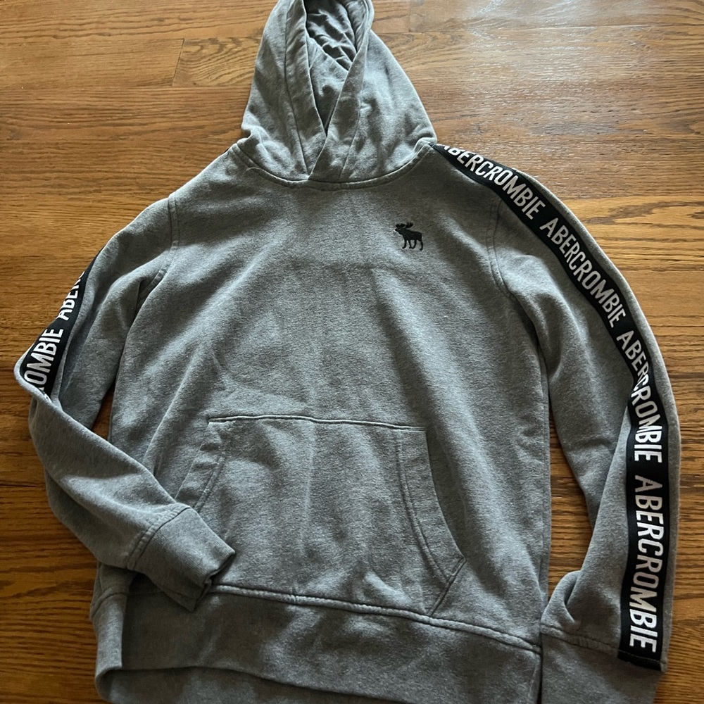 Abercrombie Kids Gray Hoodie with Logo Sleeves